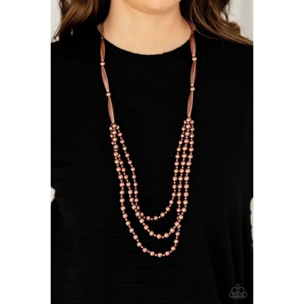 Beaded Beacon Copper Necklace (488)